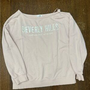 Garage Pink Beverly Hills Off Shoulder Sweatshirt, Size Small. Never worn!